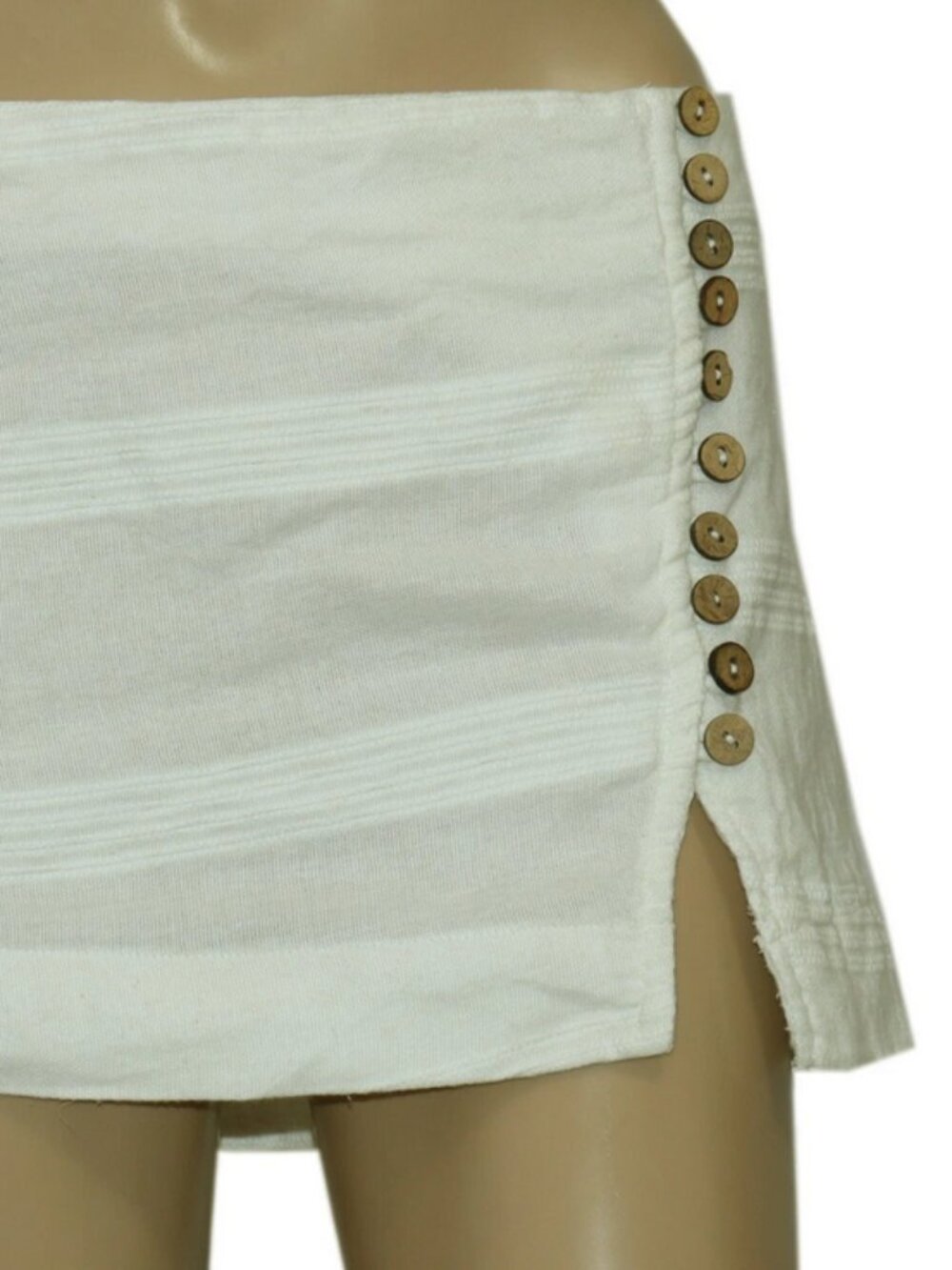 Free People Rock the Boat Mini Skirt White Button Detail New XL - Picture 5 of 5